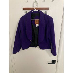 Mid-West Garment Co. Women's Wool Blend Bolero Blazer, Purple, Medium